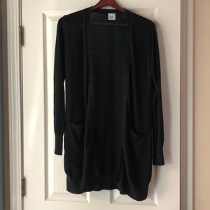 Cabi Hidden Snap Black Long Cardigan